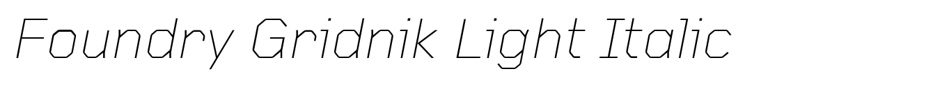 Foundry Gridnik Light Italic
